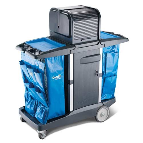Plat Housekeeping Cart- 2 bags Trolley